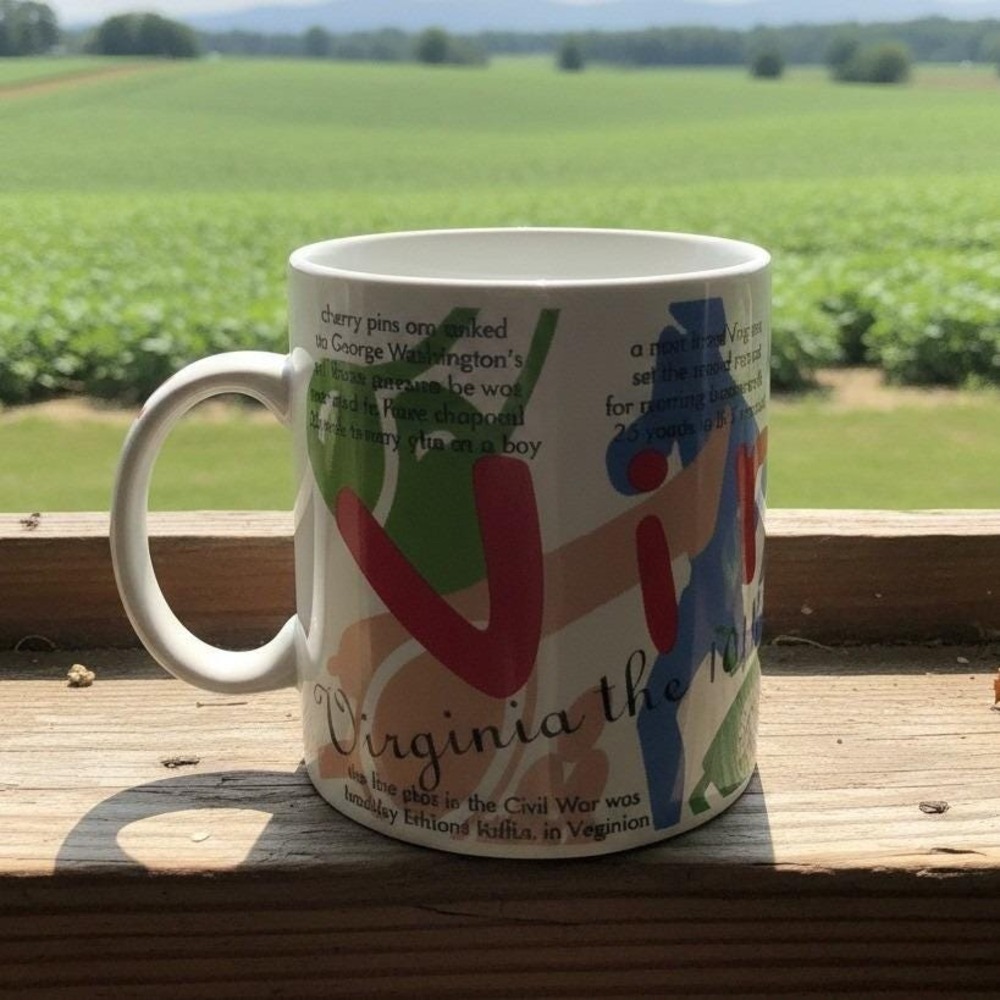Starbucks Virginia "States of Bean" Porcelain Mug,‎ Vtg Regional Advertising Cup
